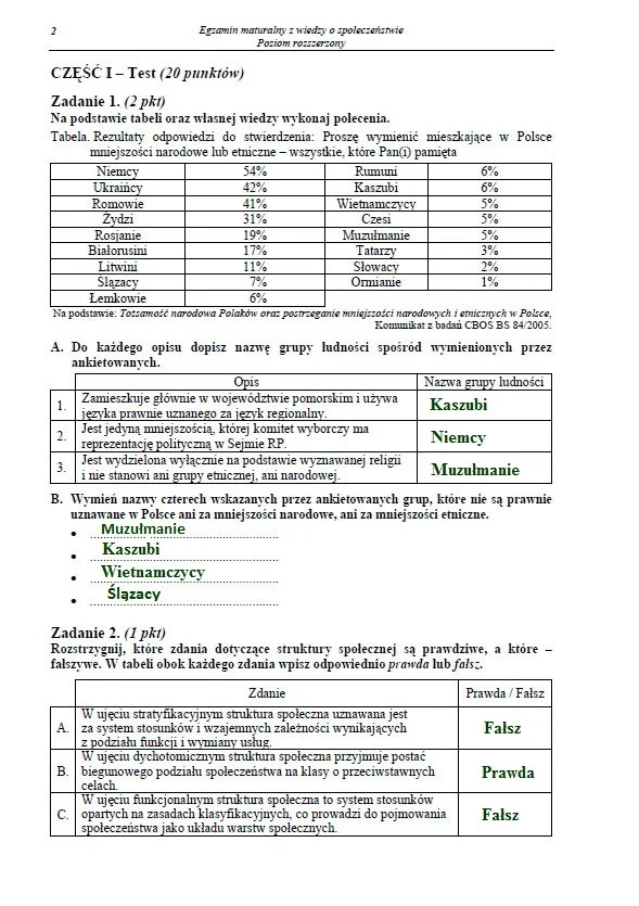 Matura Wos 2013 Poziom Rozszerzony Odpowiedzi
