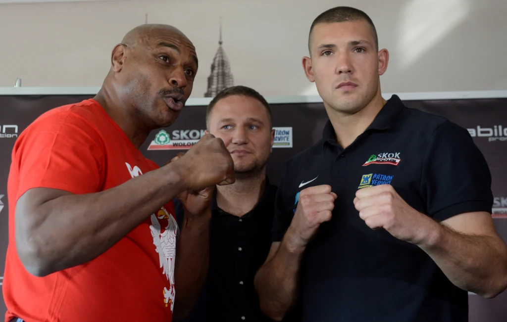 Krzysztof Zimnoch i były mistrz świata wagi ciężkiej Amerykanin Oliver McCall