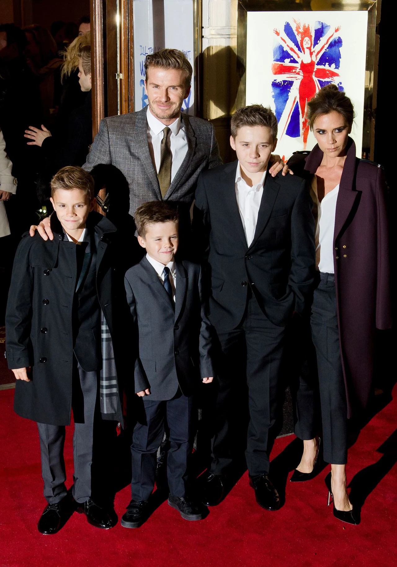 David i Victoria Beckhamowie z synami: Romeo, Cruzem i Brooklynem.