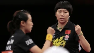 Guo Yue (z lewej) i Li Xiaoxia