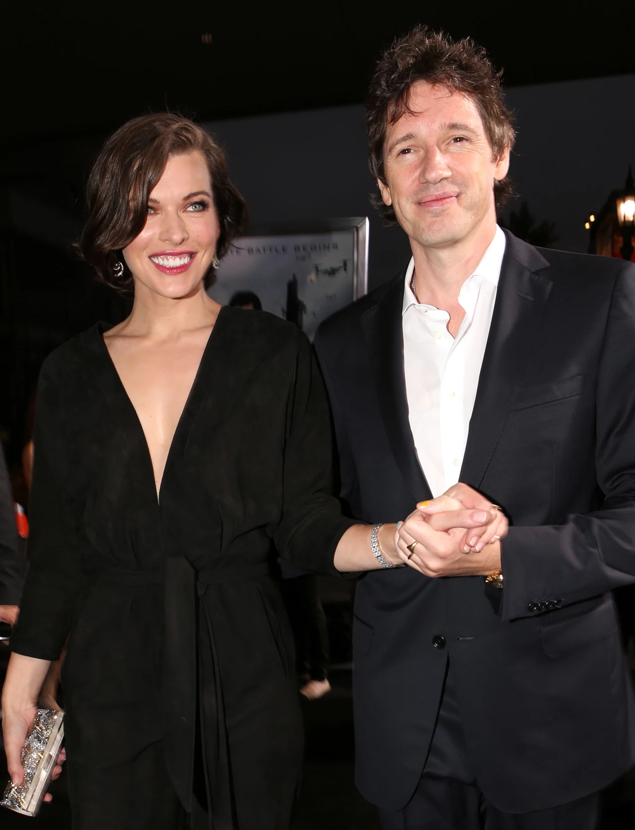 Milla Jovovich z mężem Milla Jovovich z mężem