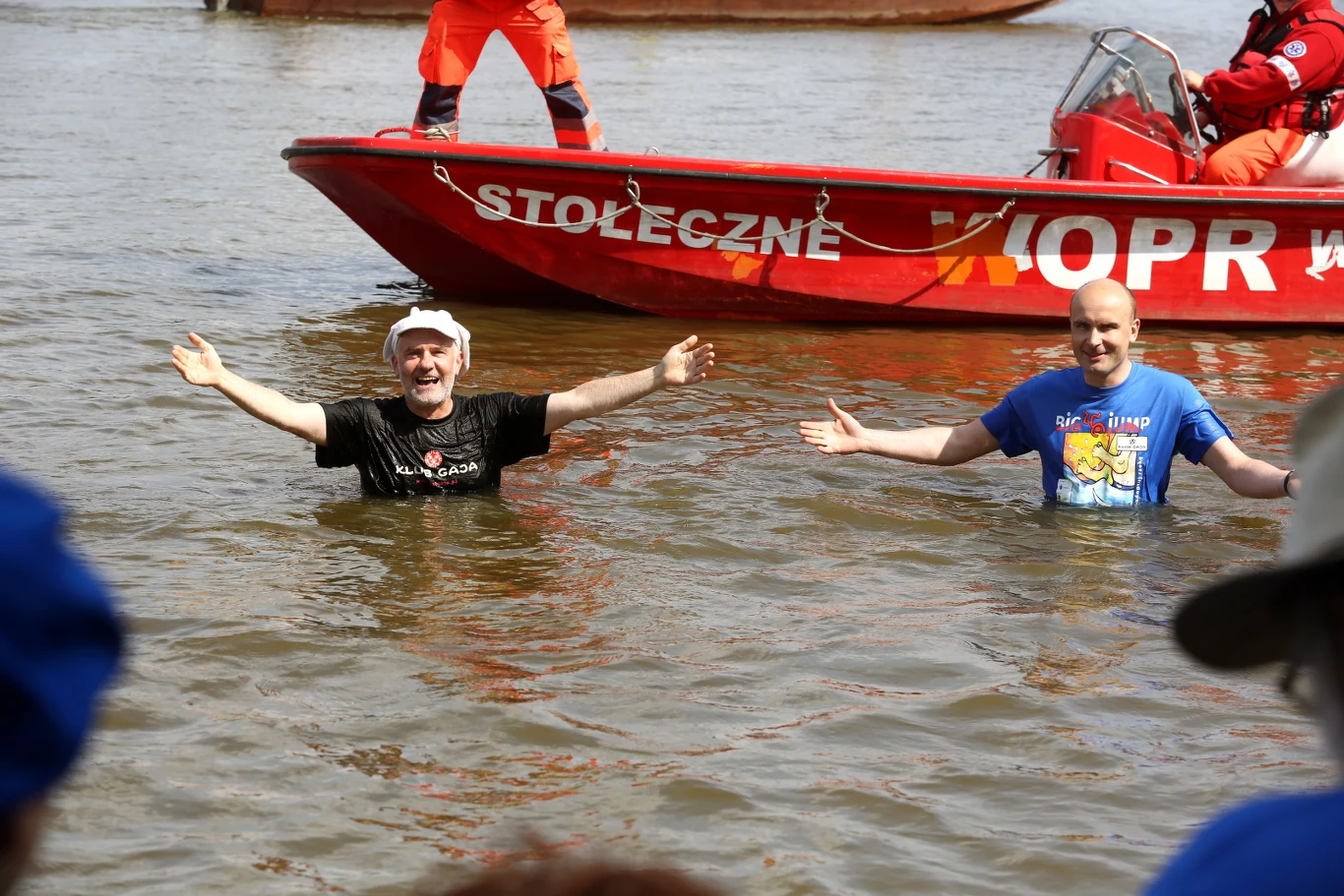Prezes Klubu Gaja - Jacek Bożek i minister środowiska Marcin Korolec podczas Big Jump 2013 nad Wisłą w Warszawie Prezes Klubu Gaja - Jacek Bożek i minister środowiska Marcin Korolec podczas Big Jump 2013 nad Wisłą w Warszawie