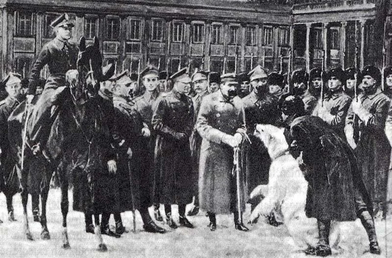 Obraz "Przegląd oddziałów murmańczyków przez Naczelnego Wodza w Warszawie"