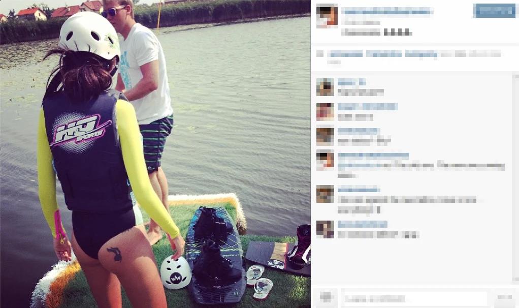 Natalia Siwiec uczy się wakeboardingu /Oficjalny profil Instagram