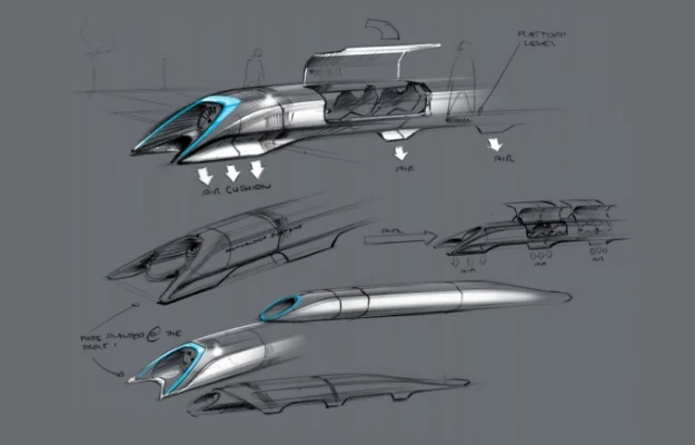 Hyperloop - wizualizacja      Fot. Elon Musk