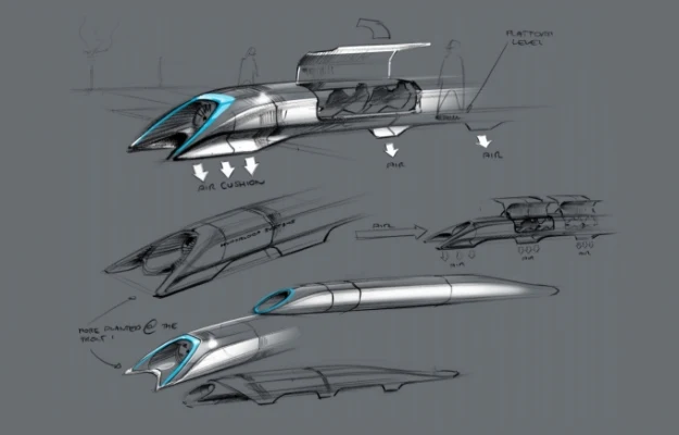 Hyperloop - wizualizacja Fot. Elon Musk Hyperloop - wizualizacja Fot. Elon Musk