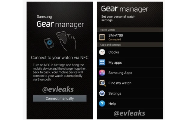 Aplikacja Gear Manager. Fot. evleaks Aplikacja Gear Manager. Fot. evleaks