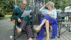 Cezary Żak i Viola Arlak na planie "Rancza"
