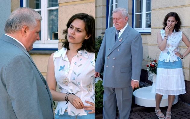 Lech Wałęsa z córką Brygidą