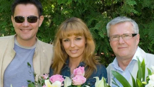 Agnieszka Włodarczyk, Włodzimierz Matuszak i Krzysztof Ibisz na planie "Plebanii" 