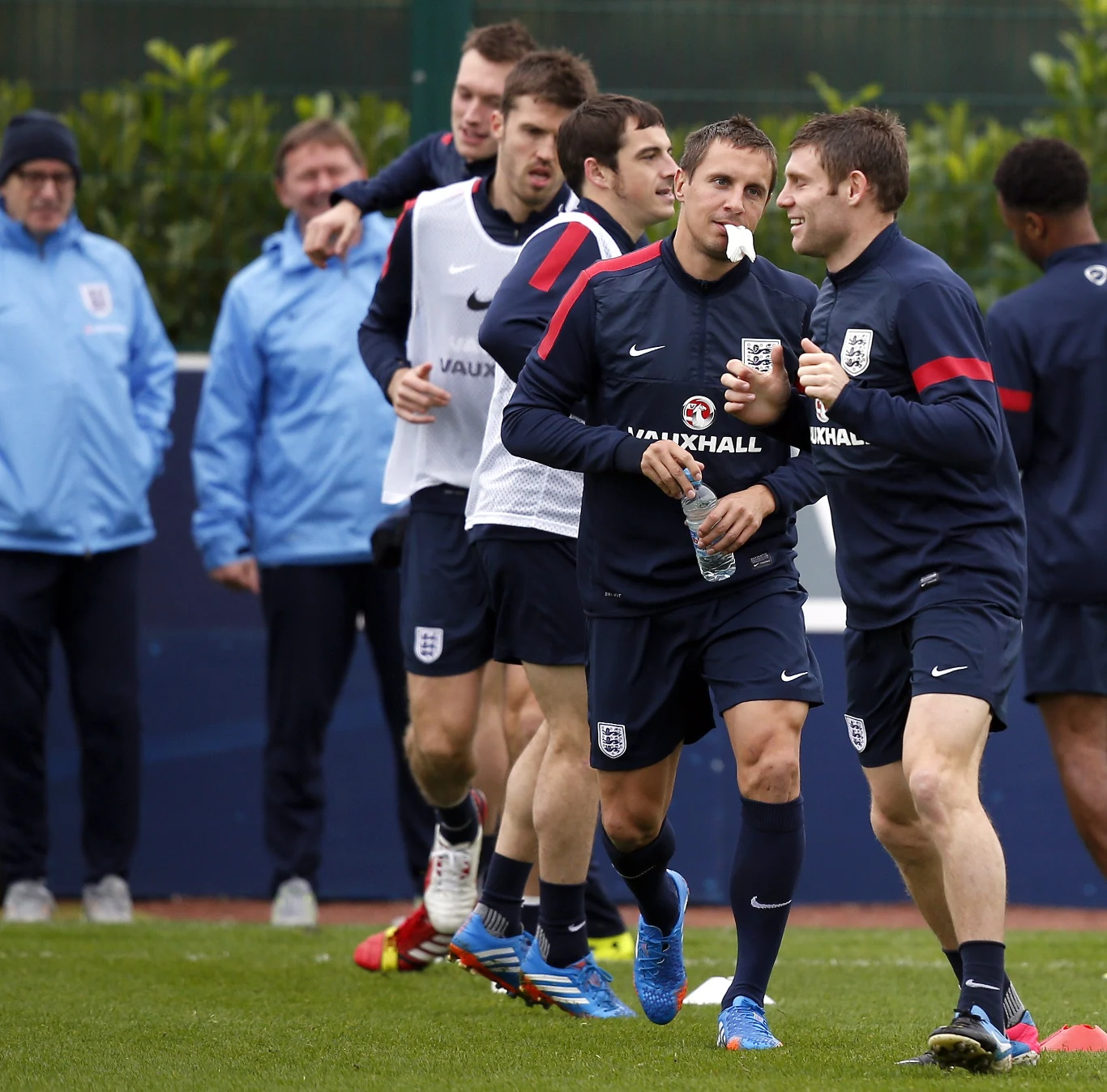 Tak Anglicy szykowali się do bitwy z Polską. Na pierwszym planie Phil Jagielka.