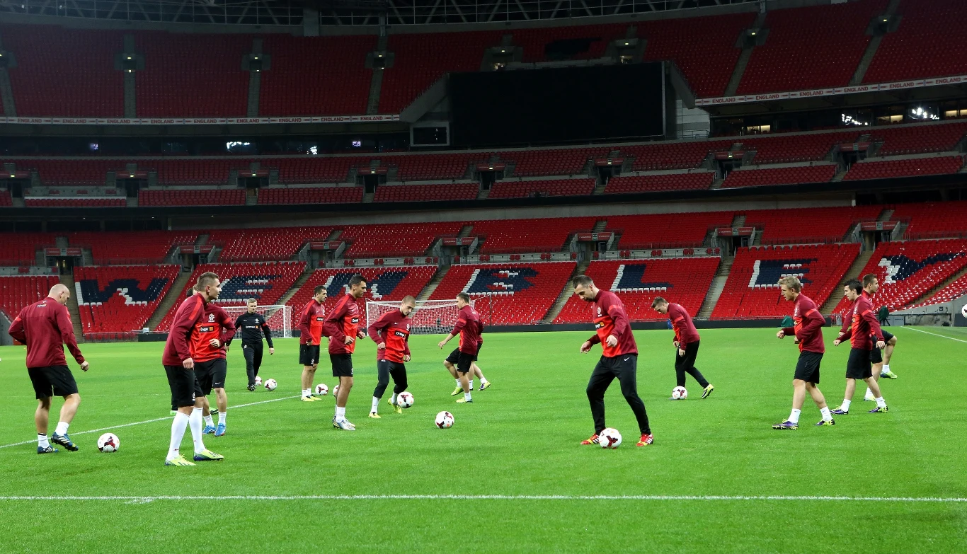 Dzień przed meczem z Anglią nasi reprezentanci trenowali na Wembley