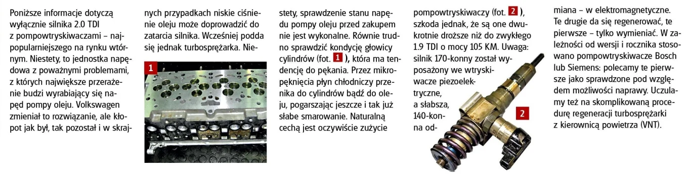 Typowe usterki silnika 2.0 TDI PD Typowe usterki silnika 2.0 TDI PD
