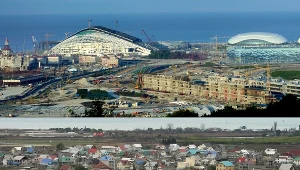 To samo miejsce w Soczi (u góry 22 sierpnia 2013, a u dołu 22 lutego 2007)