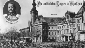Wojska niemieckie przed warszawskim Ratuszem, Warszawa 1916.