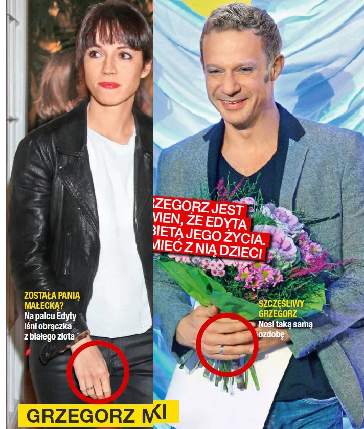 Grzegorz i Edyta z obrączkami na palcach