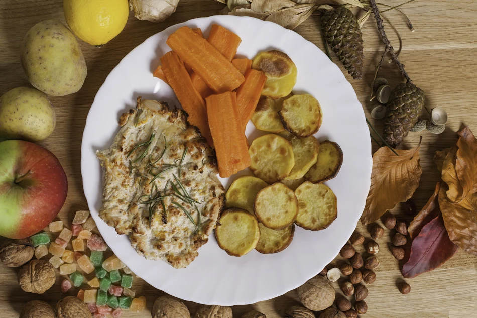 Pieczone ziemniaki z indykiem i nutą pomarańczy Pieczone ziemniaki z indykiem i nutą pomarańczy