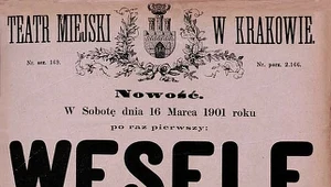 Plakat z premiery "Wesela"
