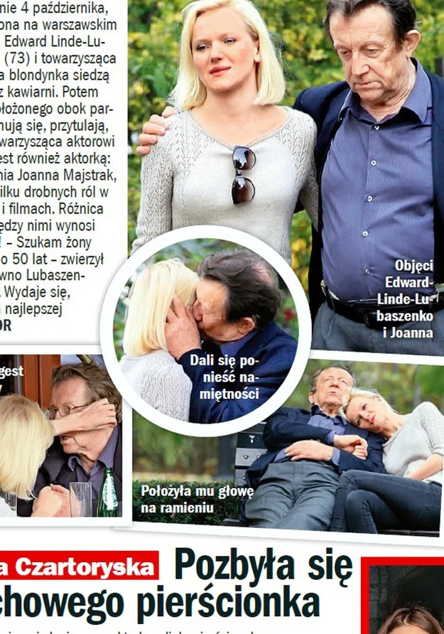 Edward Linde-Lubaszenko (74 l.) i Joanna Majstrak (25 l.) - rozstali się Edward Linde-Lubaszenko (74 l.) i Joanna Majstrak (25 l.) - rozstali się