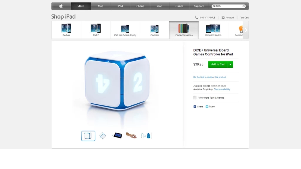 Kostka DICE+ w Apple Store