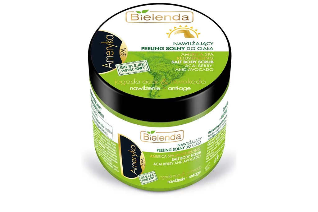 Bielenda AMERYKA SPA Jagoda Acai & Awokado Nawilżający peeling solny do ciała 