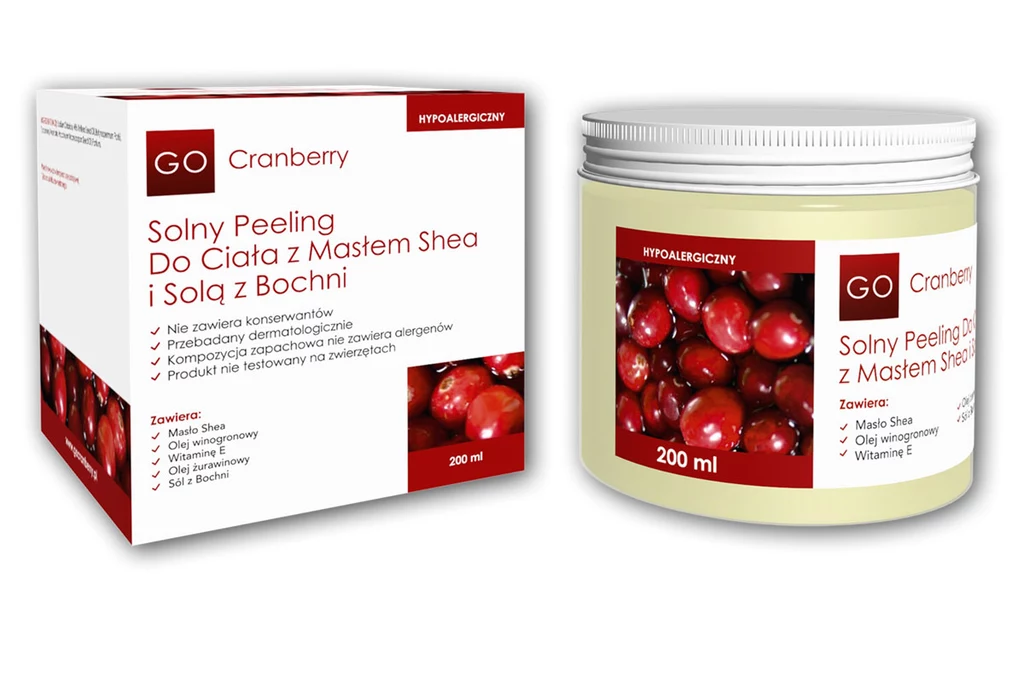 GoCranberry: Solny Peeling Do Ciała z Masłem Shea i Solą z Bochni