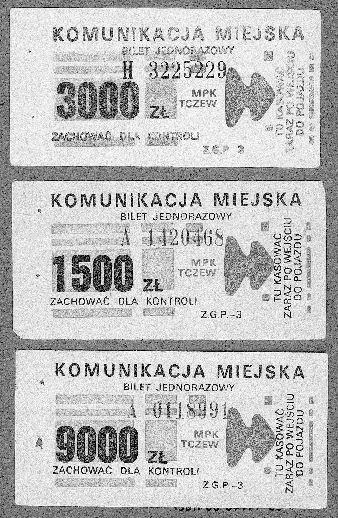 Tczew, lata 80., bilety komunikacji miejskiej przed denominacją