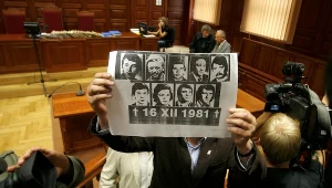 Ogłoszenie wyroku w sprawie gen. Czesława Kiszczaka oskarżonego min. o wydanie rozkazu strzelania do gorników kopalni "Wujek", 10.07.2008