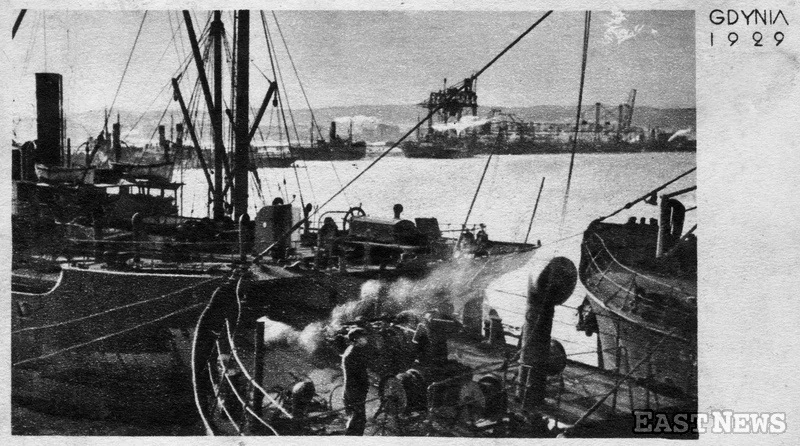 Gdynia - molo węglowe w porcie, 1929