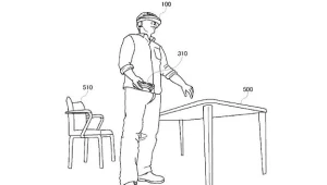 Grafika z patentu gogli VR od Sony