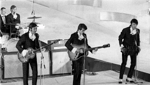 "Czerwone Gitary" na festiwalu opolskim w 1969 r. Na pierwszym planie: Bernard Dornowski, Seweryn Krajewski i Krzysztof Klenczon