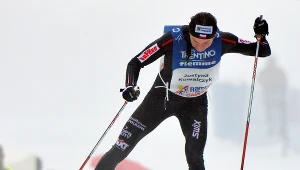 Justyna Kowalczyk na finiszu biegu na Alpe Cermis