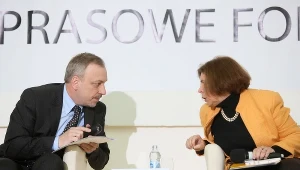 Minister kultury i dziedzictwa narodowego Bogdan Zdrojewski (L) i badaczka Krystyna Piórkowska (P)