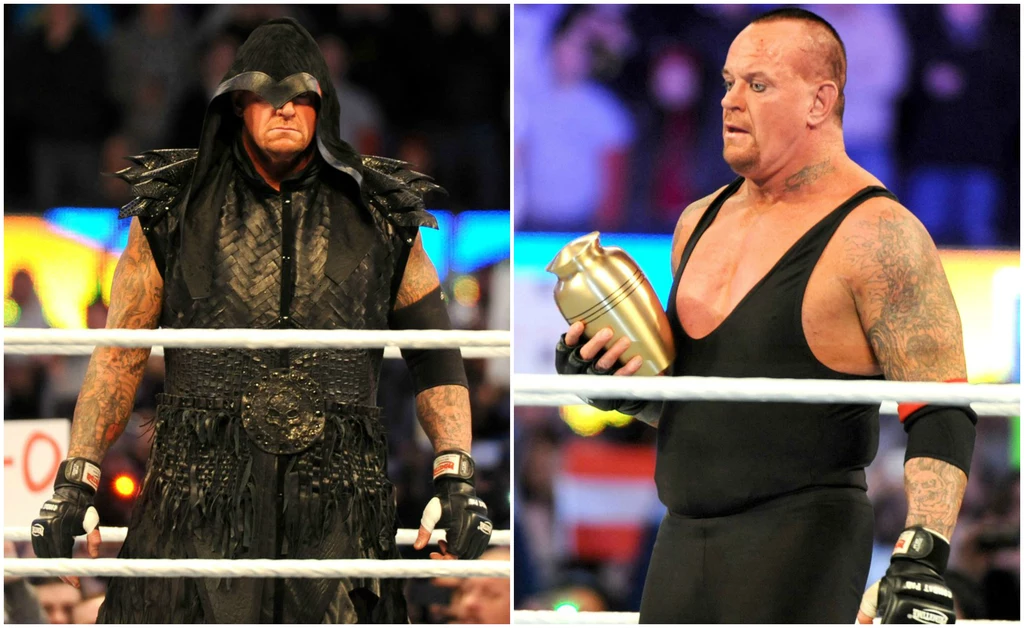 Undertaker, czyli Mark William Calaway. Ten wrestler zawsze wchodzi na ring jako ponury żniwiarz. Urna, którą trzyma w ręce, rzekomo dodaje mu sił