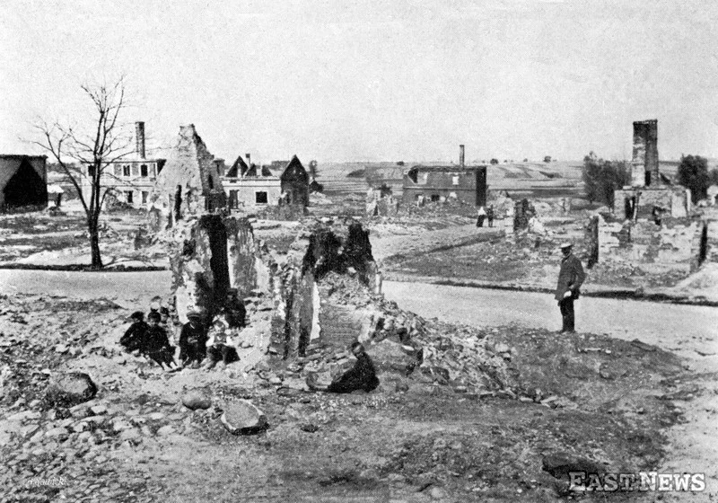 Ogólny widok Lutomierska, gubernia Piotrkowska, z albumu "Polska w latach 1914-1915"