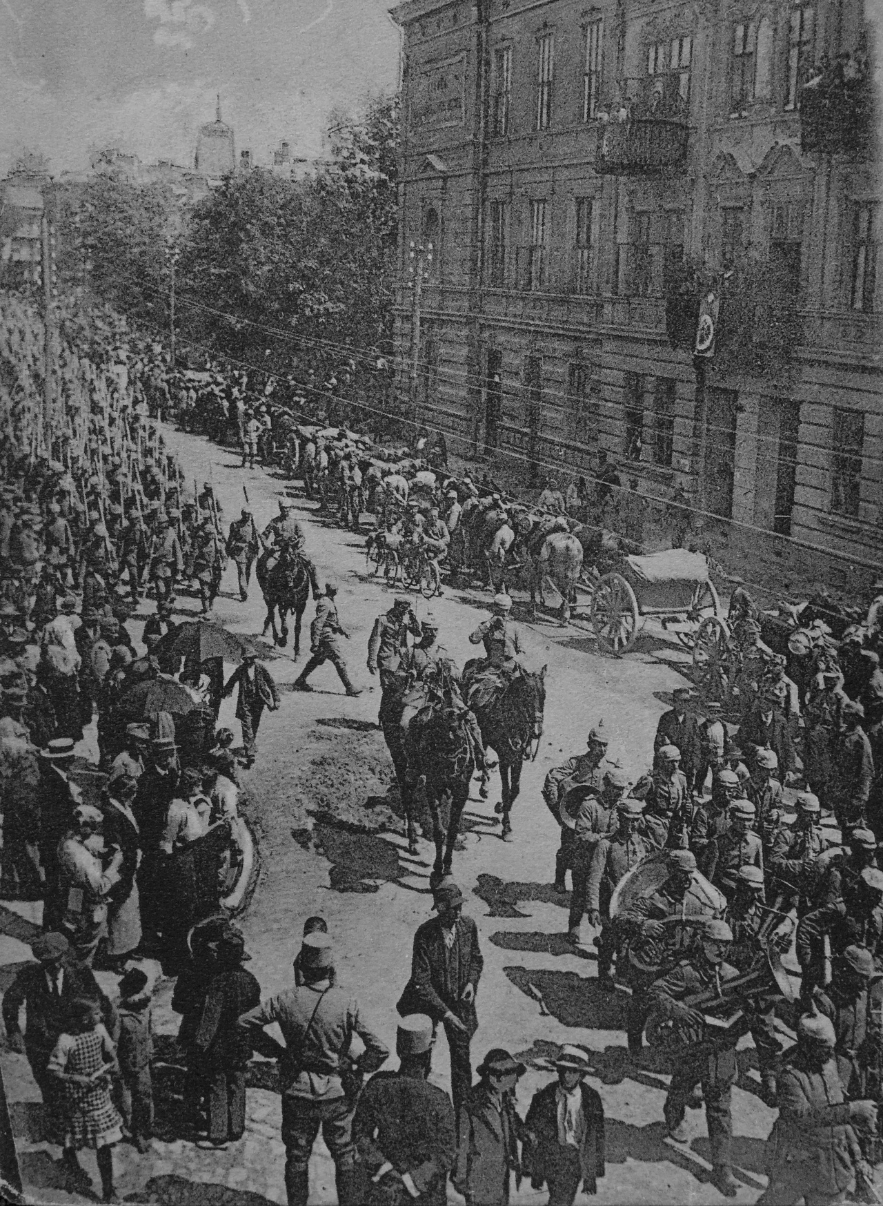 Wkroczenie Prusaków do Przemyśla w dniu odzyskania twierdzy w czerwcu 1915 roku