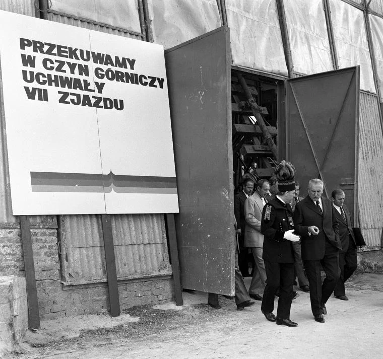 Wizyta Edwarda Gierka w kopalni węgla kamiennego "Bogdanka", Lublin, 1976