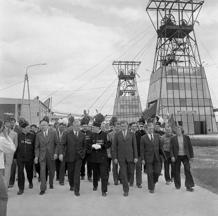Wizyta Edwarda Gierka w kopalni węgla kamiennego "Bogdanka", Lublin, 1976
