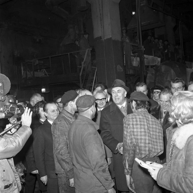 Edward Gierek w Fabryce Samochodów Ciężarowych, Lublin 1975 r.