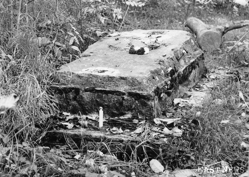 Grób na cmentarzu Orląt Lwowskich, z którego zabrano prochy nieznanego żołnierza (pole VI, grob 414) i przewieziono do Warszawy. Fotografia z 1971 r.