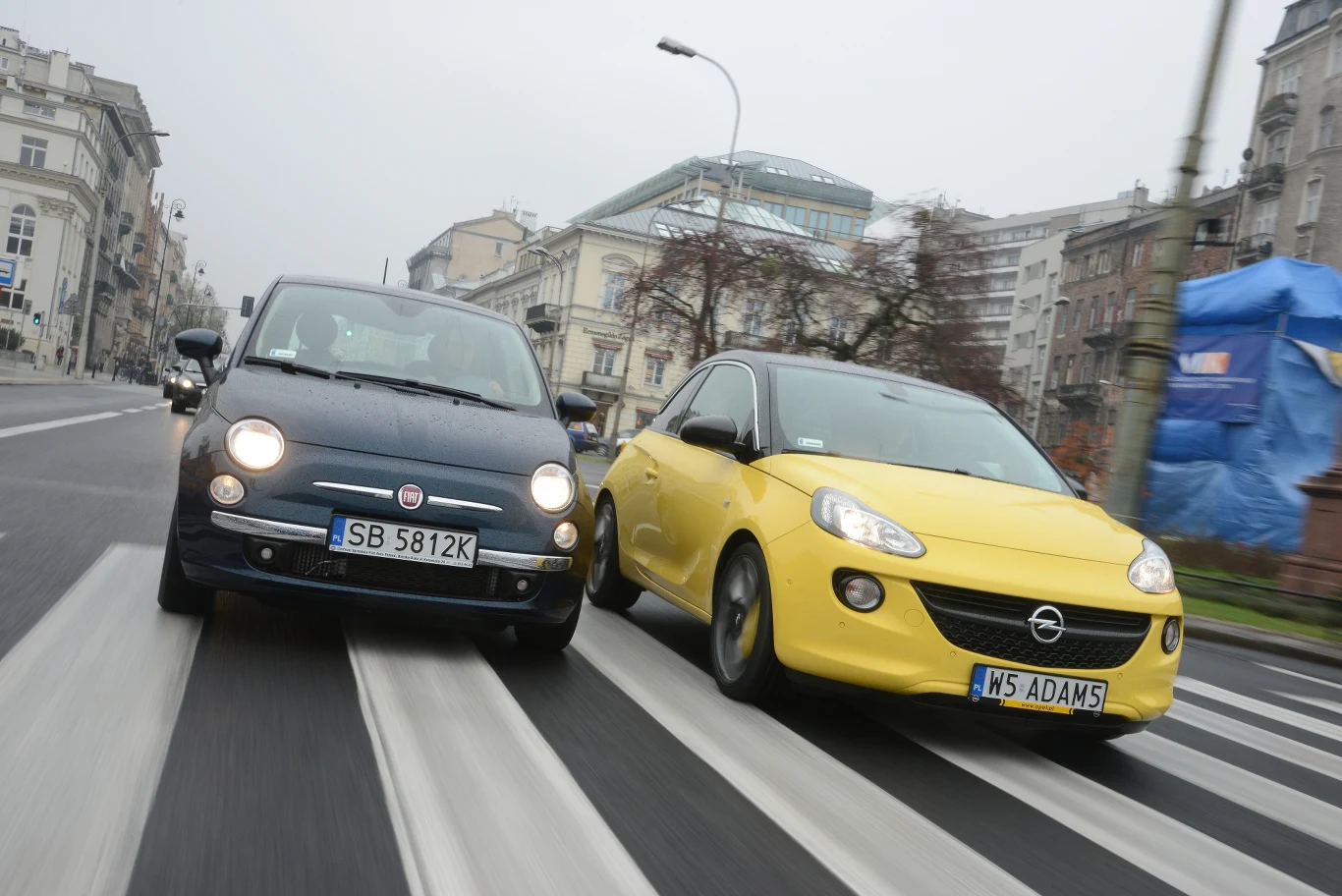 Fiat 500 1.2 POP z klimatyzacją, Opel Adam 1.2 Ecotec Jam