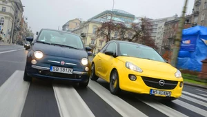 Fiat 500 1.2 POP z klimatyzacją, Opel Adam 1.2 Ecotec Jam