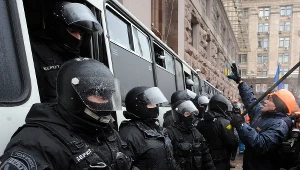 Na zdjęciu berkutowcy przy kijowskim Majdanie