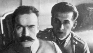 Komendant Legionów Józef Piłsudski ze swoim adiutantem por. Bolesławem Wieniawą-Dłogoszowskim (zdjęcie z 1916 r.)