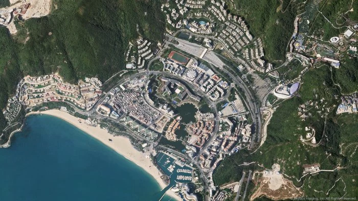 Plaża Damelsha w Shenzhen w Chinach. Zdjęcie zostało wykonane przez Skysat-1 Fot. Skybox  