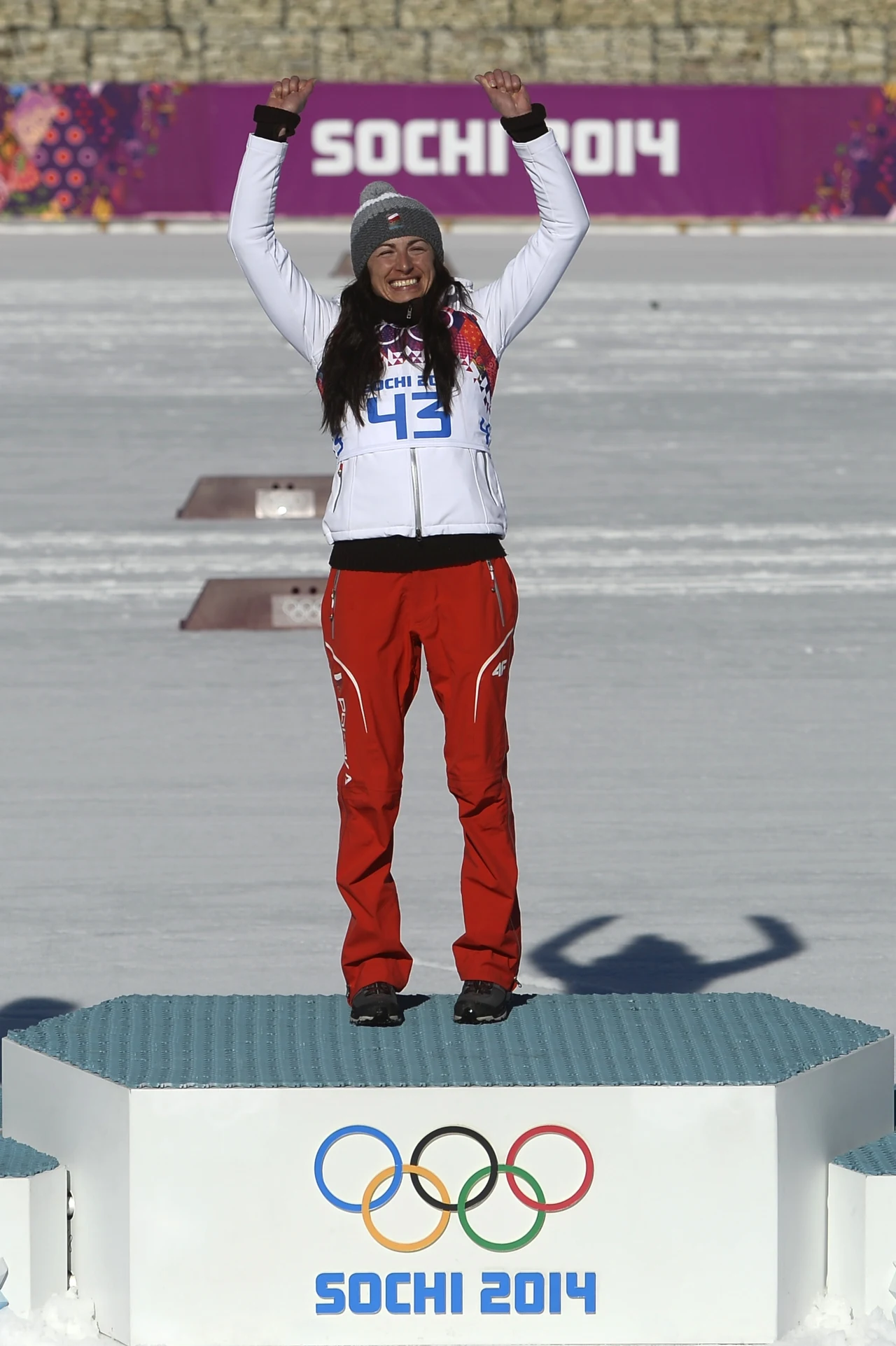 Justyna Kowalczyk na podium Justyna Kowalczyk na podium