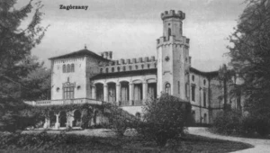 Pałac Skrzyńskich w Zagórzanach - przedruk kartki pocztowej z 1908 r.