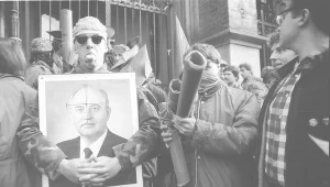 "Skandaliczny wybryk" krakowskich studentów - tarcza strzelnicza na czole genseka Gorbaczowa