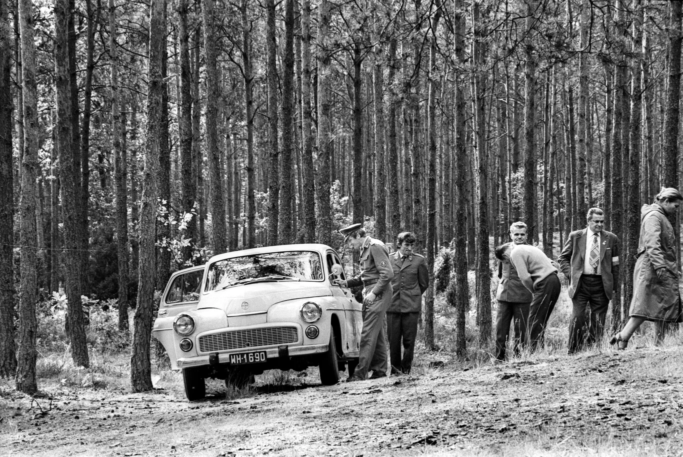 Patrol ORMO w czasie czynności służbowych w ramach ochrony przyrody, 1976