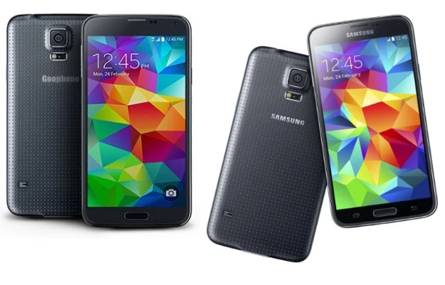 Po lewej Goophone S5 - po prawej Samsung Galaxy S5 Po lewej Goophone S5 - po prawej Samsung Galaxy S5